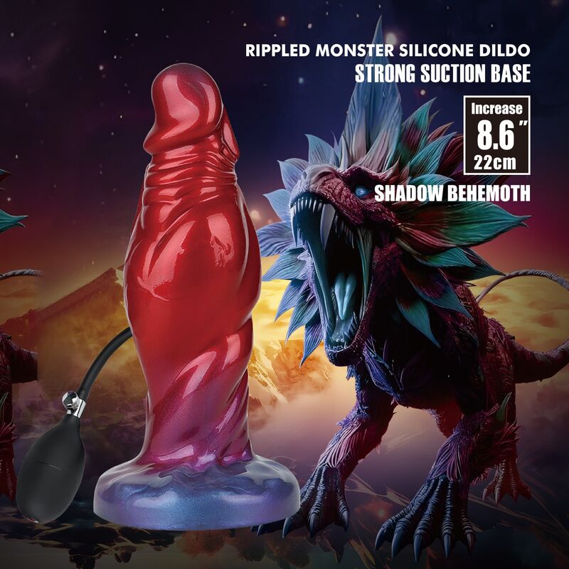 POWER MONSTERS - SHADOW BEHEMOTH GONFLABLE BICOLOR EN SILICONE FANTASY 22 CM Ø 5 CM POWER MONSTERS
