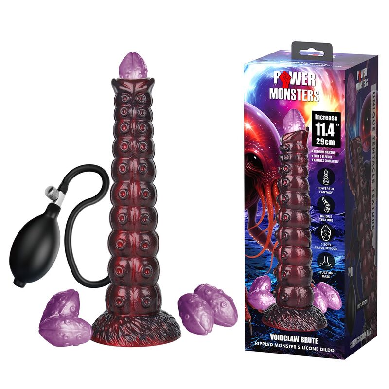POWER MONSTERS - VOIDCLAW BRUTE GONFLABLE EN SILICONE BICOLOR 29 CM Ø 5,7 CM POWER MONSTERS