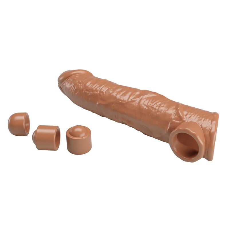 PRETTY LOVE - MANCHON D'EXTENSION DE PÉNIS AJUSTABLE 26 CM Ø 4 CM MARRON FOR HIM