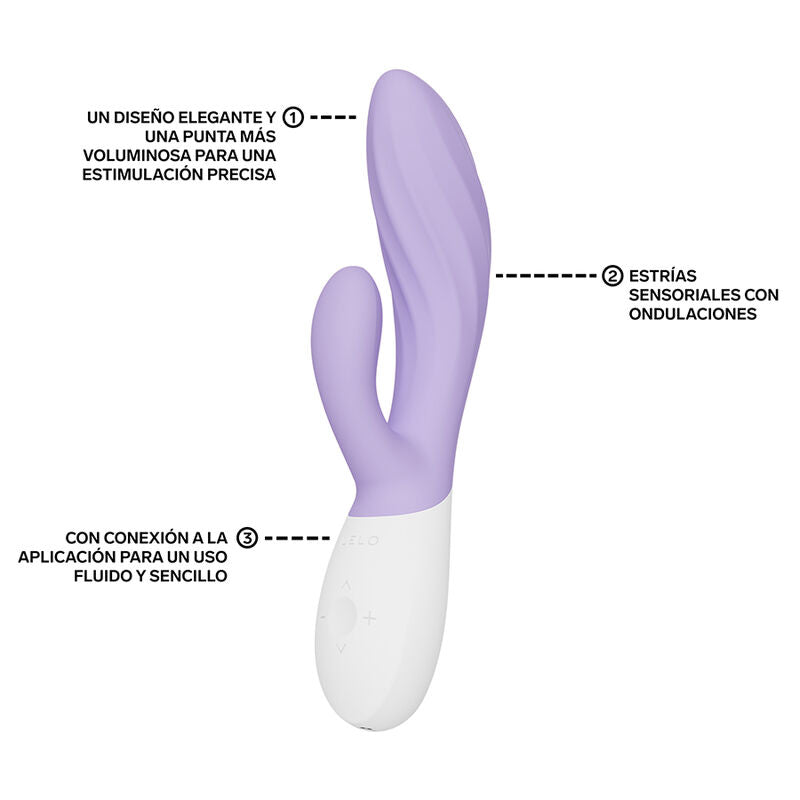 LELO - INA TWIST DOUBLE VIBRATEUR LAPIN POUR LE POINT G ET LE CLITORIS LAVANDE LELO