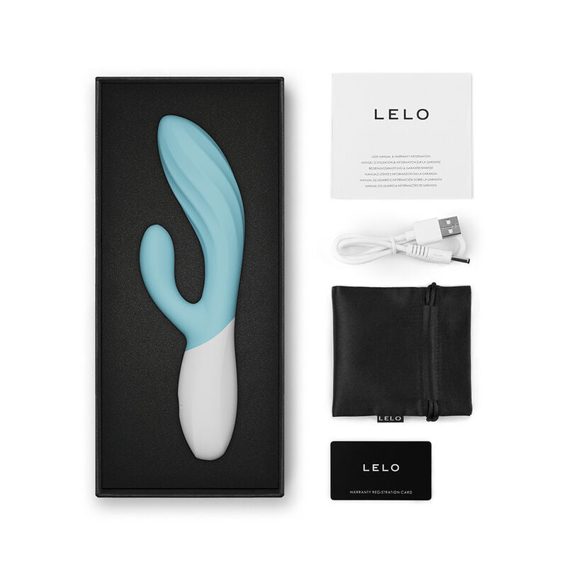 LELO - INA TWIST DOUBLE VIBRATEUR LAPIN POUR LE POINT G ET LE CLITORIS BLEU LELO