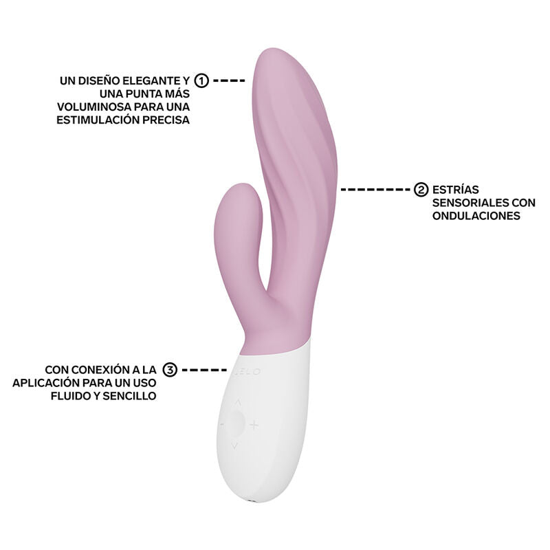 LELO - INA TWIST DOUBLE VIBRATEUR LAPIN POUR LE POINT G ET LE CLITORIS ROSE LELO