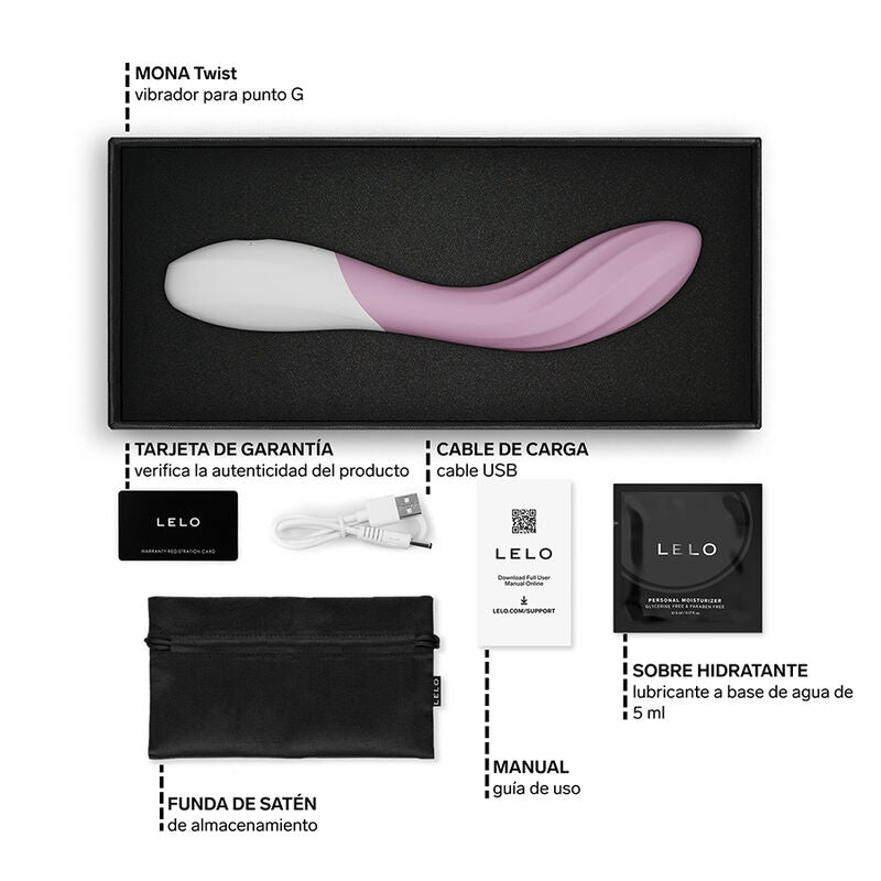 LELO - MONA TWIST VIBRATEUR POINT G RECHARGEABLE CONTRÔLÉ PAR APPLICATION LAVANDE LELO
