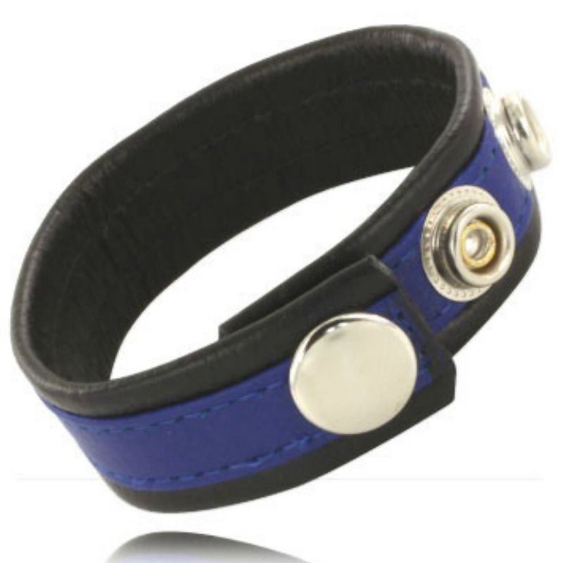 LEATHER BODY - SANGLE EN CUIR RÉGLABLE POUR PÉNIS BLEU-NOIR LEATHER BODY
