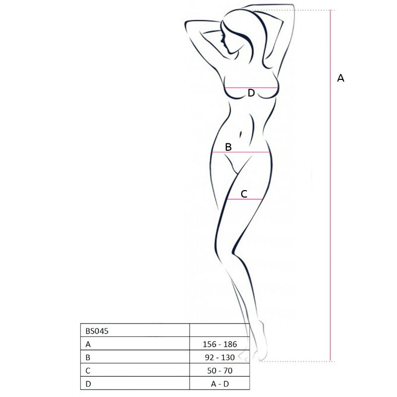 PASSION - FEMME BS045 BODYSTOCKING NOIR TAILLE UNIQUE PASSION WOMAN