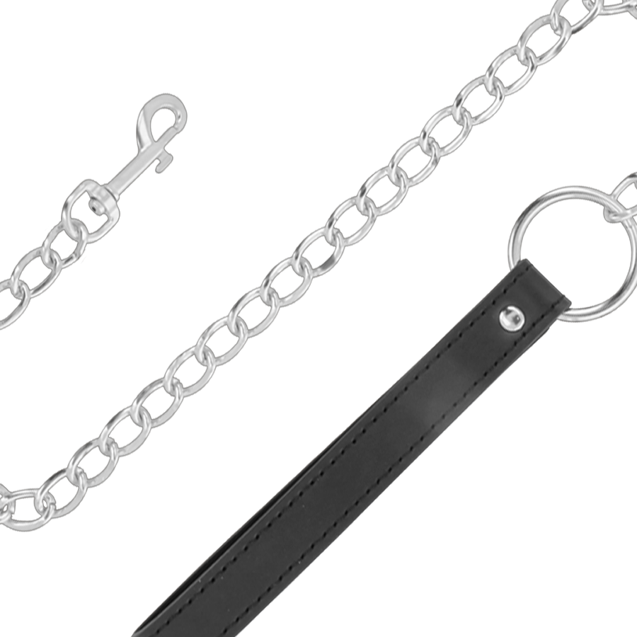 DARKNESS - COLLIER EN CUIR SOUPLE AVEC CHAÎNE DARKNESS BONDAGE