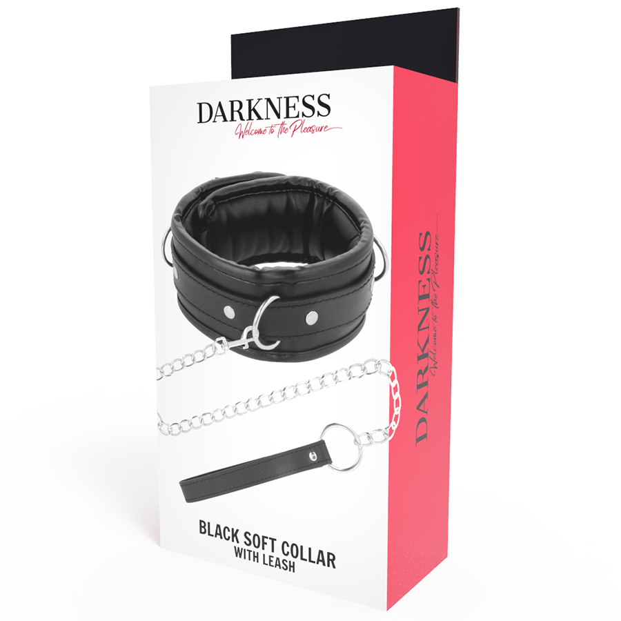 DARKNESS - COLLIER EN CUIR SOUPLE AVEC CHAÎNE DARKNESS BONDAGE