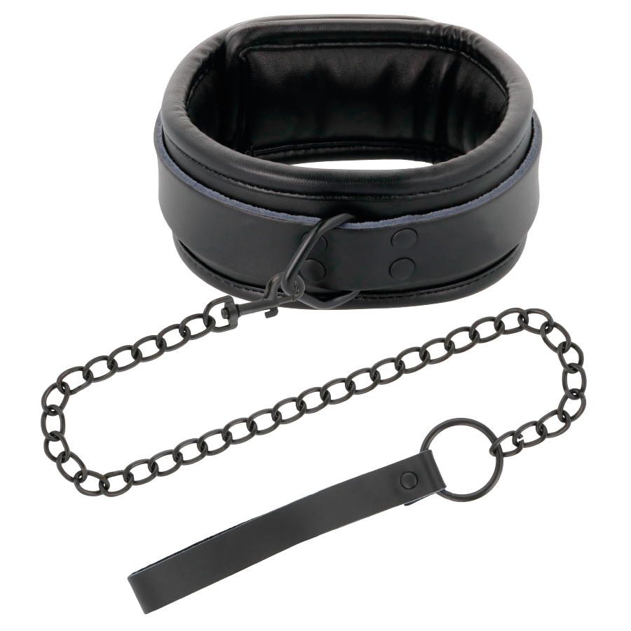 DARKNESS - COLLIER NOIR AVEC CHAÎNE DARKNESS BONDAGE