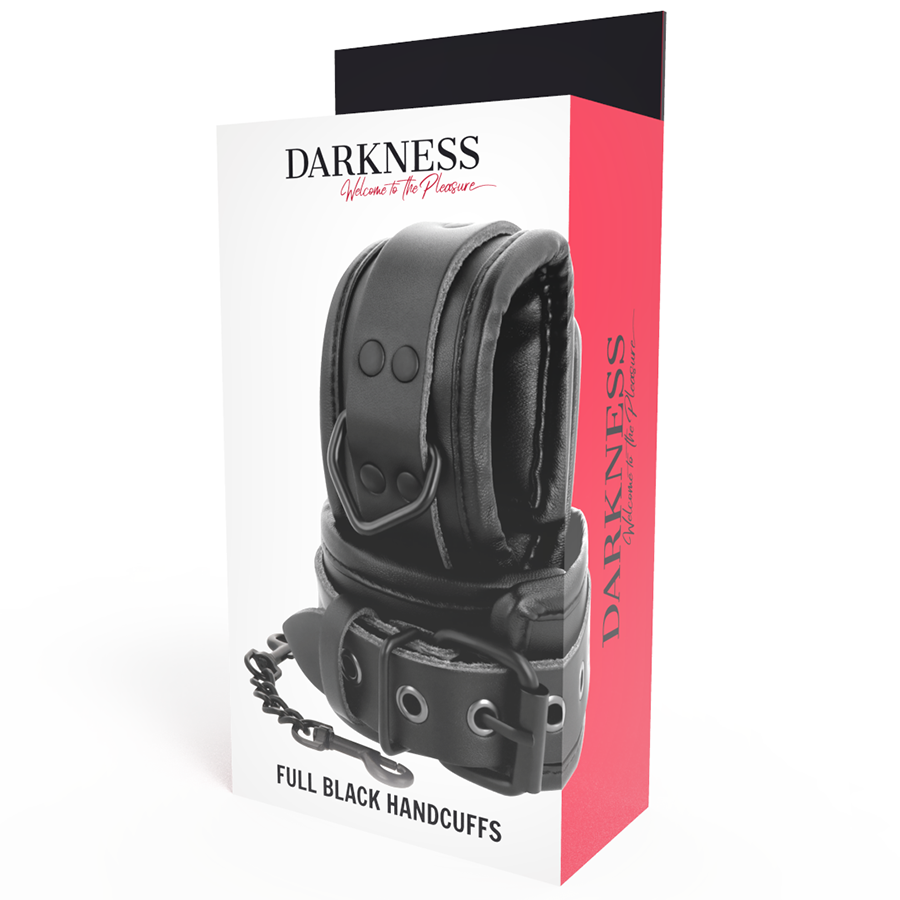 DARKNESS - MENOTTES RÉGLABLES EN CUIR NOIR DARKNESS BONDAGE