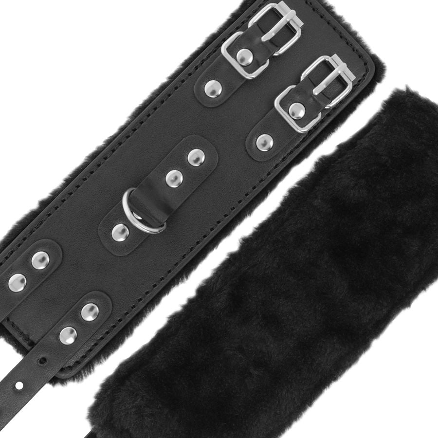 DARKNESS - MENOTTES AJUSTABLES EN CUIR NOIR AVEC DOUBLURE DARKNESS BONDAGE