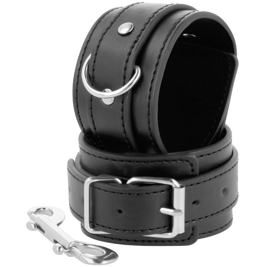 DARKNESS - MENOTTES RÉGLABLES NOIRES AVEC DOUBLE RUBAN DE RENFORT DARKNESS BONDAGE