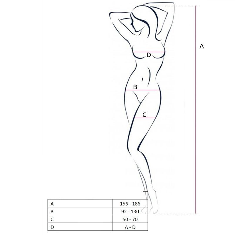 PASSION - FEMME BS053 BODYSTOCKING ROUGE TAILLE UNIQUE PASSION WOMAN