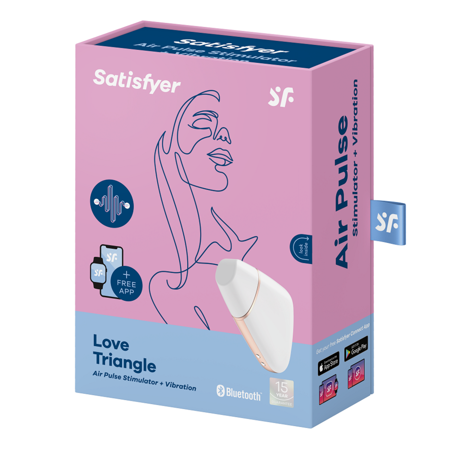 SATISFYER - STIMULATEUR ET VIBRATEUR AIR LOVE TRIANGLE BLANC SATISFYER CONNECT