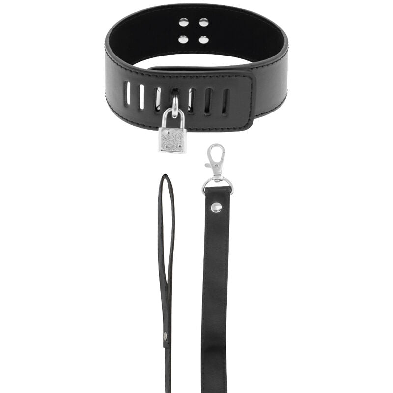 DARKNESS - COLLIER BDSM AVEC SERRURE NOIRE DARKNESS BONDAGE