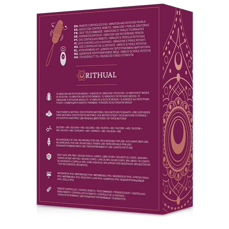 RITHUAL - SITA EGG TÉLÉCOMMANDE ROTATION DES BILLES + VIBRATION RITHUAL