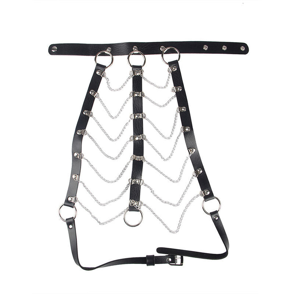 SUBBLIME - HARNAIS POITRINE CHAÎNE S EN CUIR NOIR TAILLE UNIQUE SUBBLIME FETISH