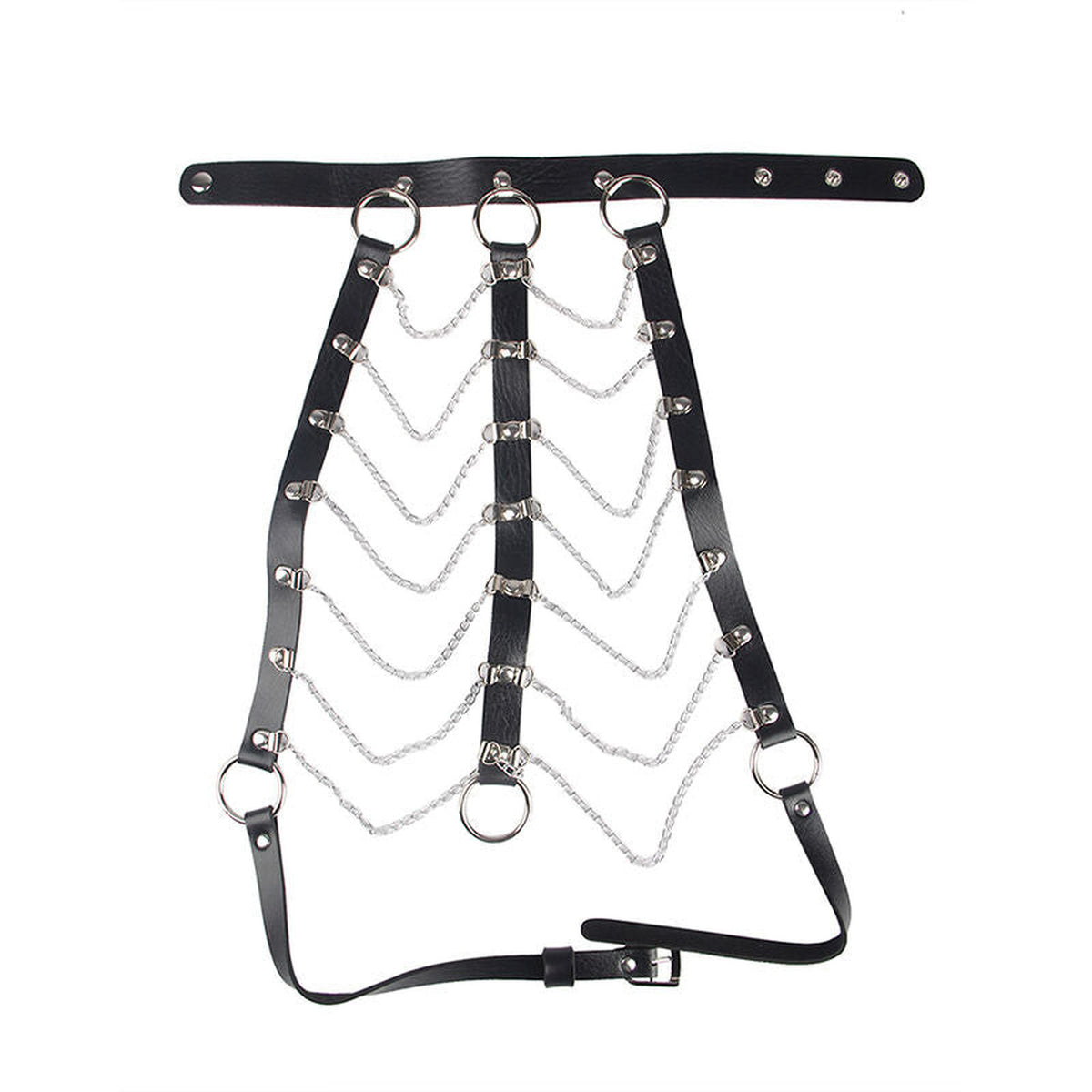SUBBLIME - HARNAIS POITRINE CHAÎNE S EN CUIR NOIR TAILLE UNIQUE SUBBLIME FETISH
