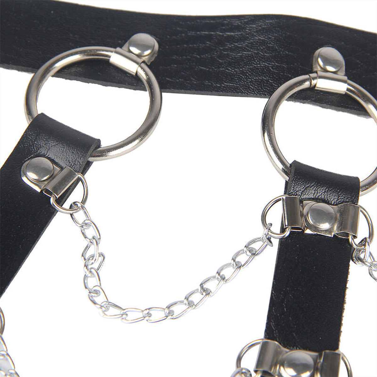 SUBBLIME - HARNAIS POITRINE CHAÎNE S EN CUIR NOIR TAILLE UNIQUE SUBBLIME FETISH