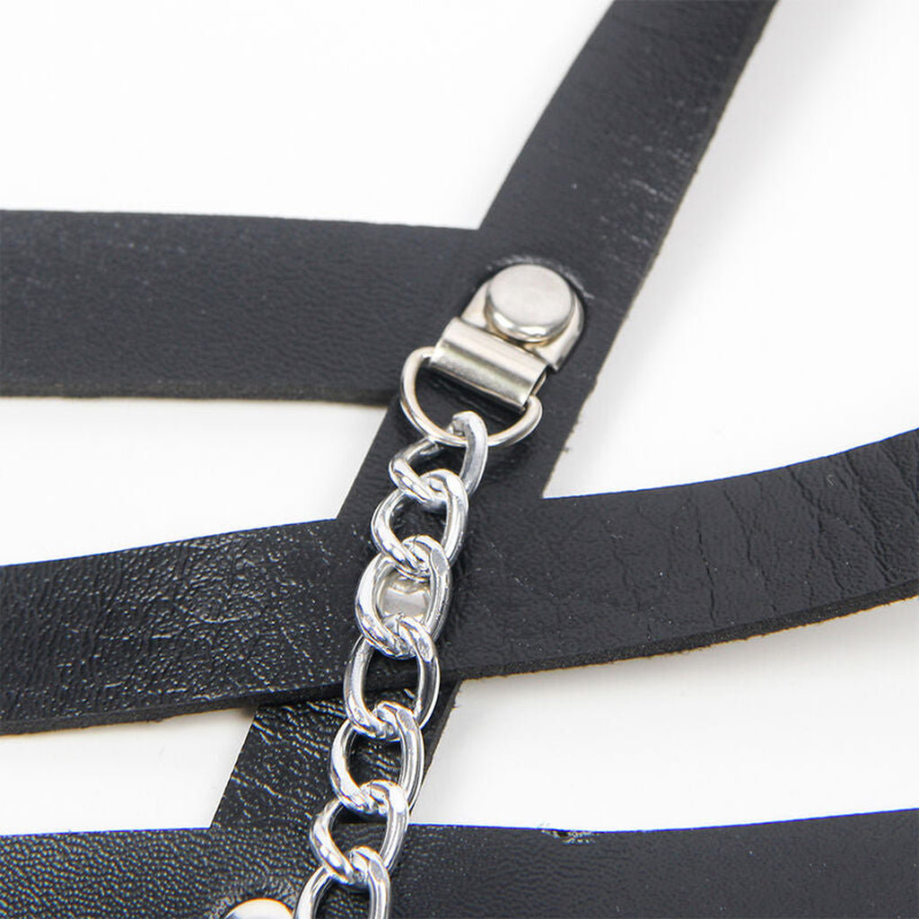 SUBBLIME - HARNAIS CORSET AVEC CHAÎNE DÉTAIL TAILLE UNIQUE SUBBLIME FETISH