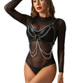 SUBBLIME - SOUTIEN-GORGE HARNAIS AVEC CHAÎNE DÉTAIL TAILLE UNIQUE SUBBLIME FETISH