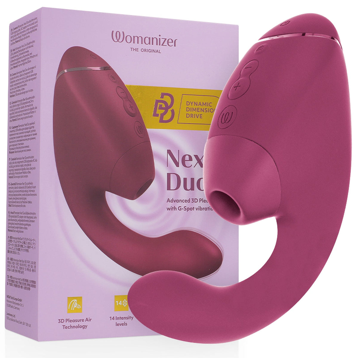 Double stimulateur Womanizer Duo Next rose poudré 3D Pleasure Air