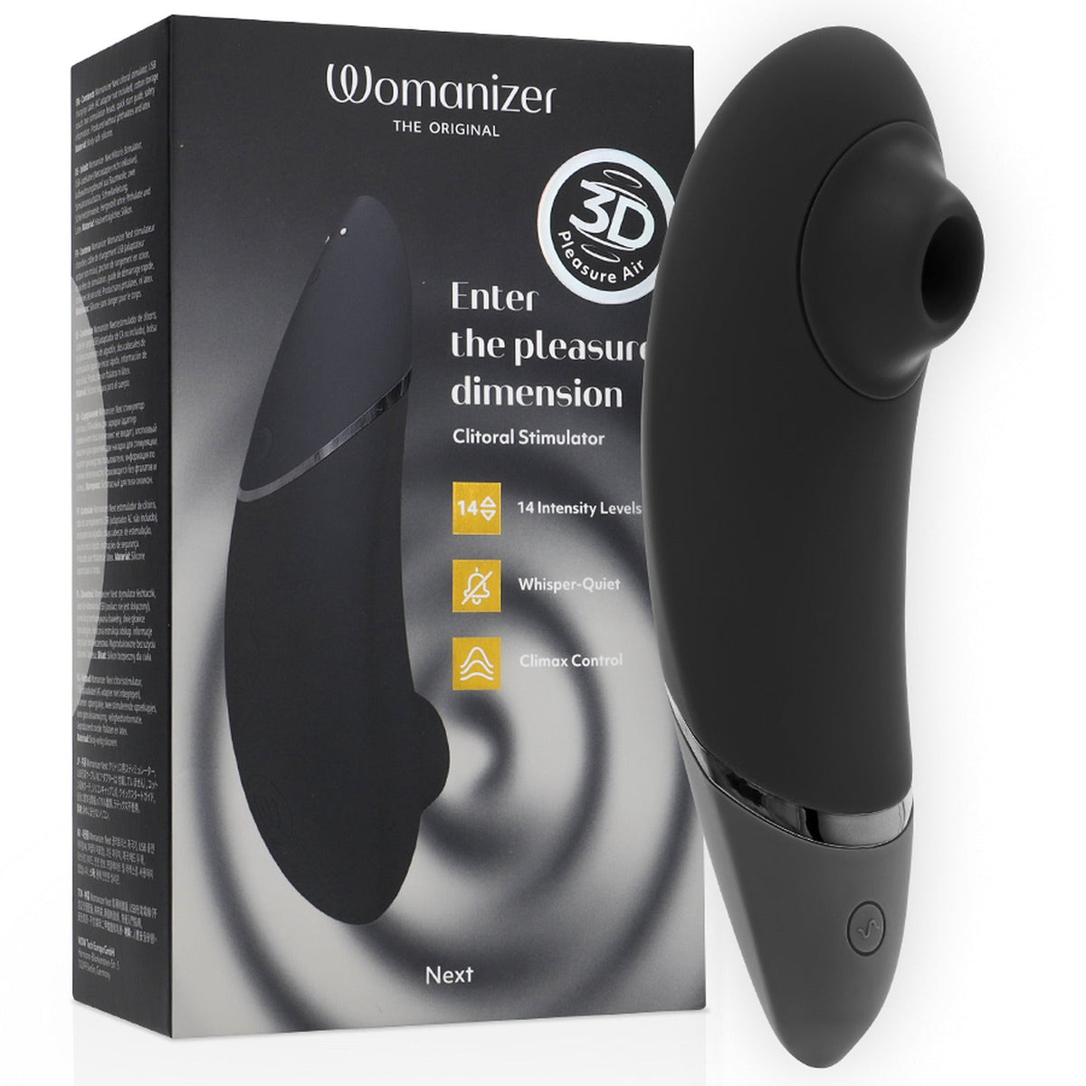 Stimulateur clitoridien Womanizer Next noir 3D Pleasure Air