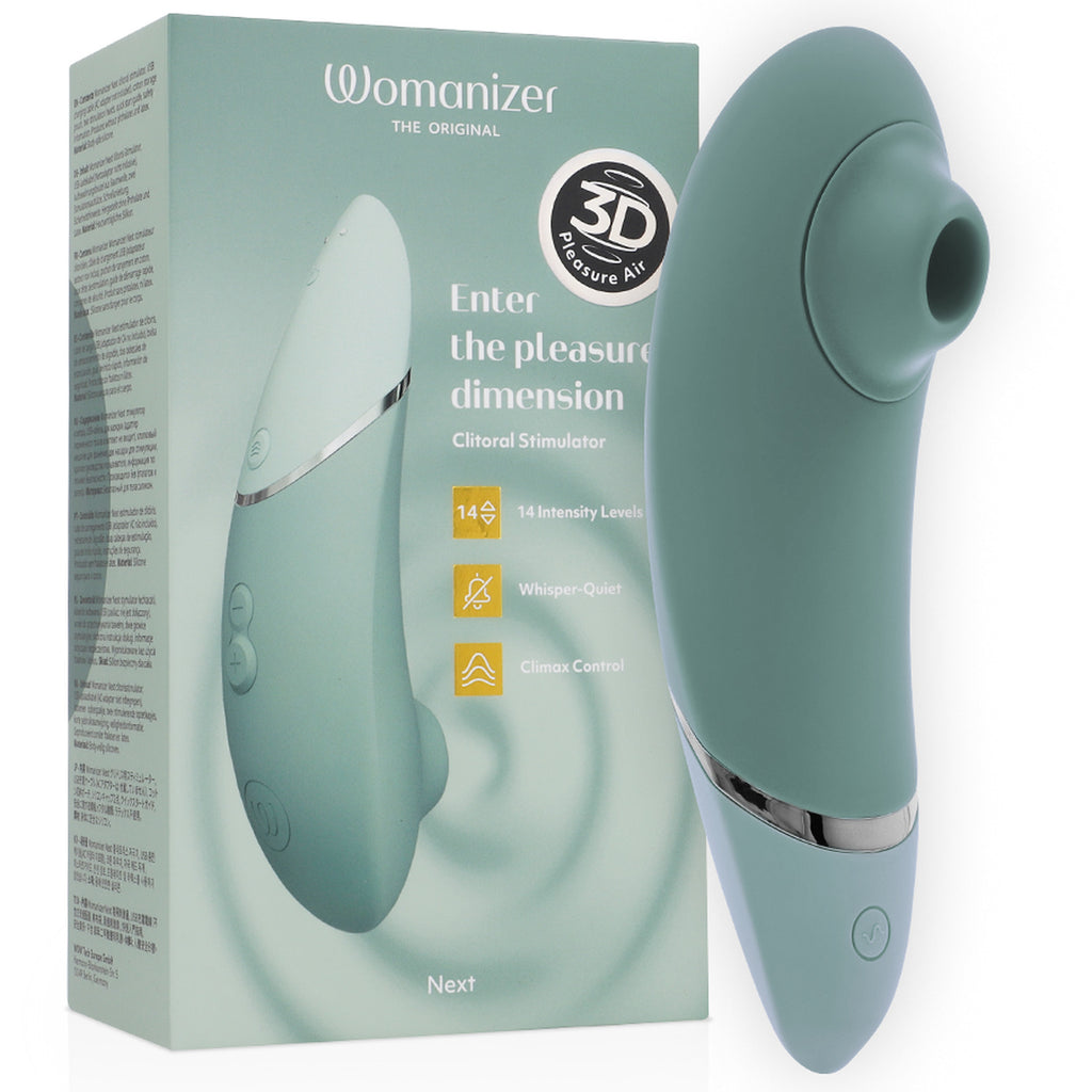 Stimulateur clitoridien Womanizer Next vert sauge à tête 3D Pleasure Air