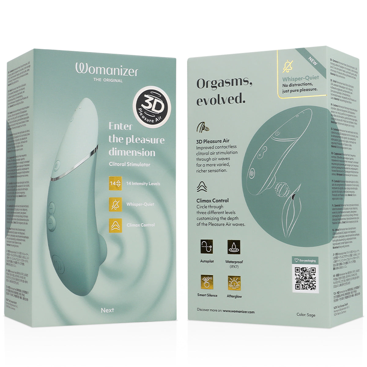 Womanizer Next vert sauge - Stimulateur clitoridien 3D Pleasure Air - photo produit 7