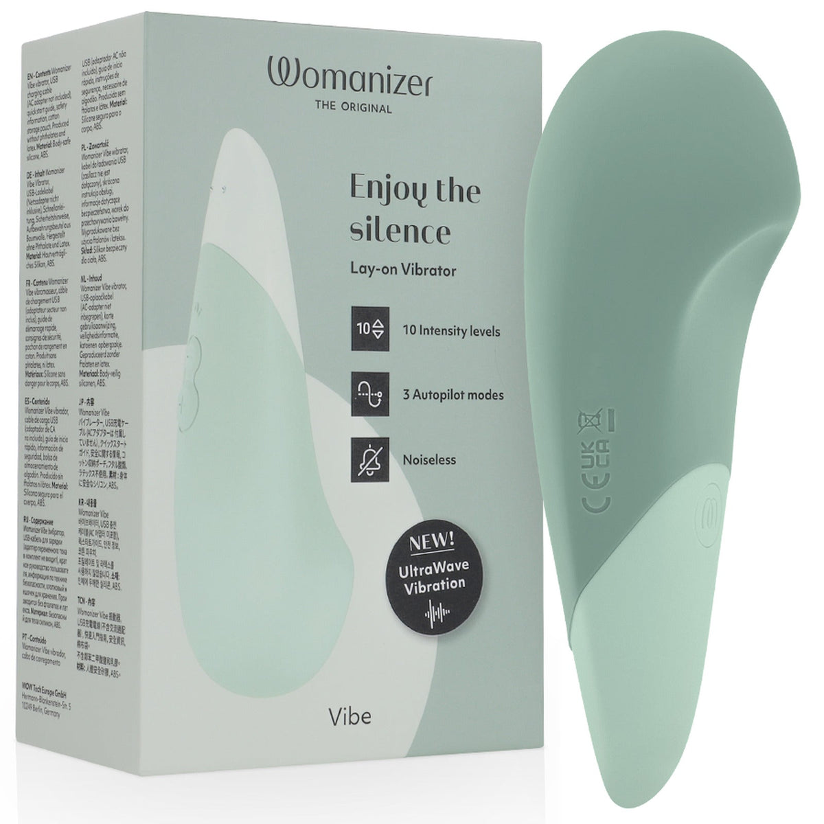 Vibromasseur clitoridien Womanizer Vibe vert sauge technologie UltraWave
