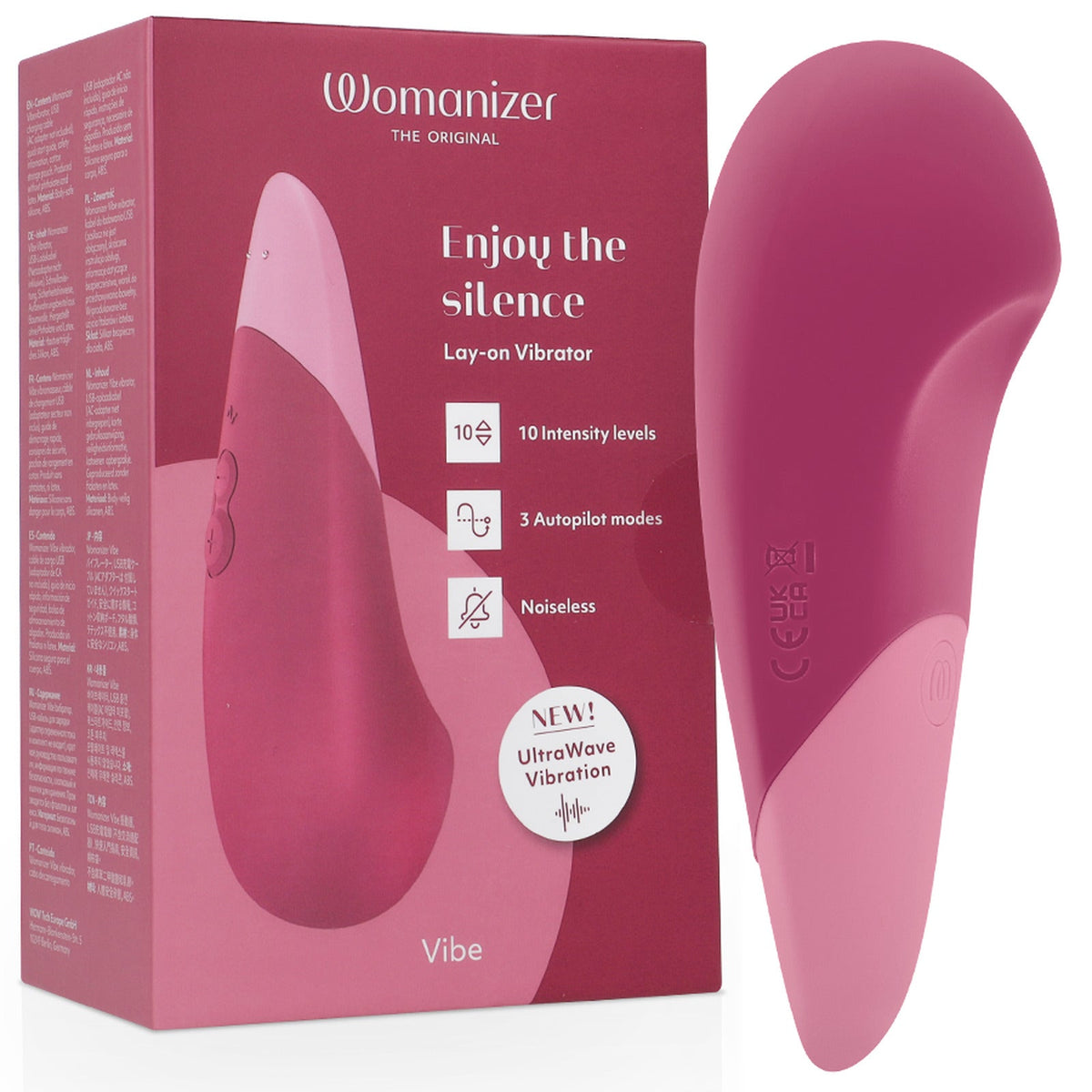 Vibromasseur clitoridien Womanizer Vibe rose poudré technologie UltraWave