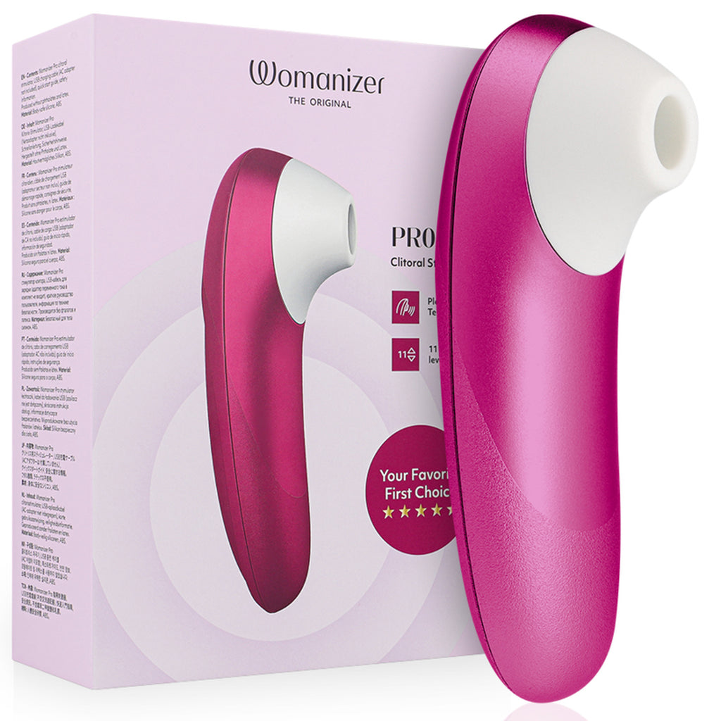 Stimulateur clitoridien Womanizer Pro rose à tête Pleasure Air en silicone