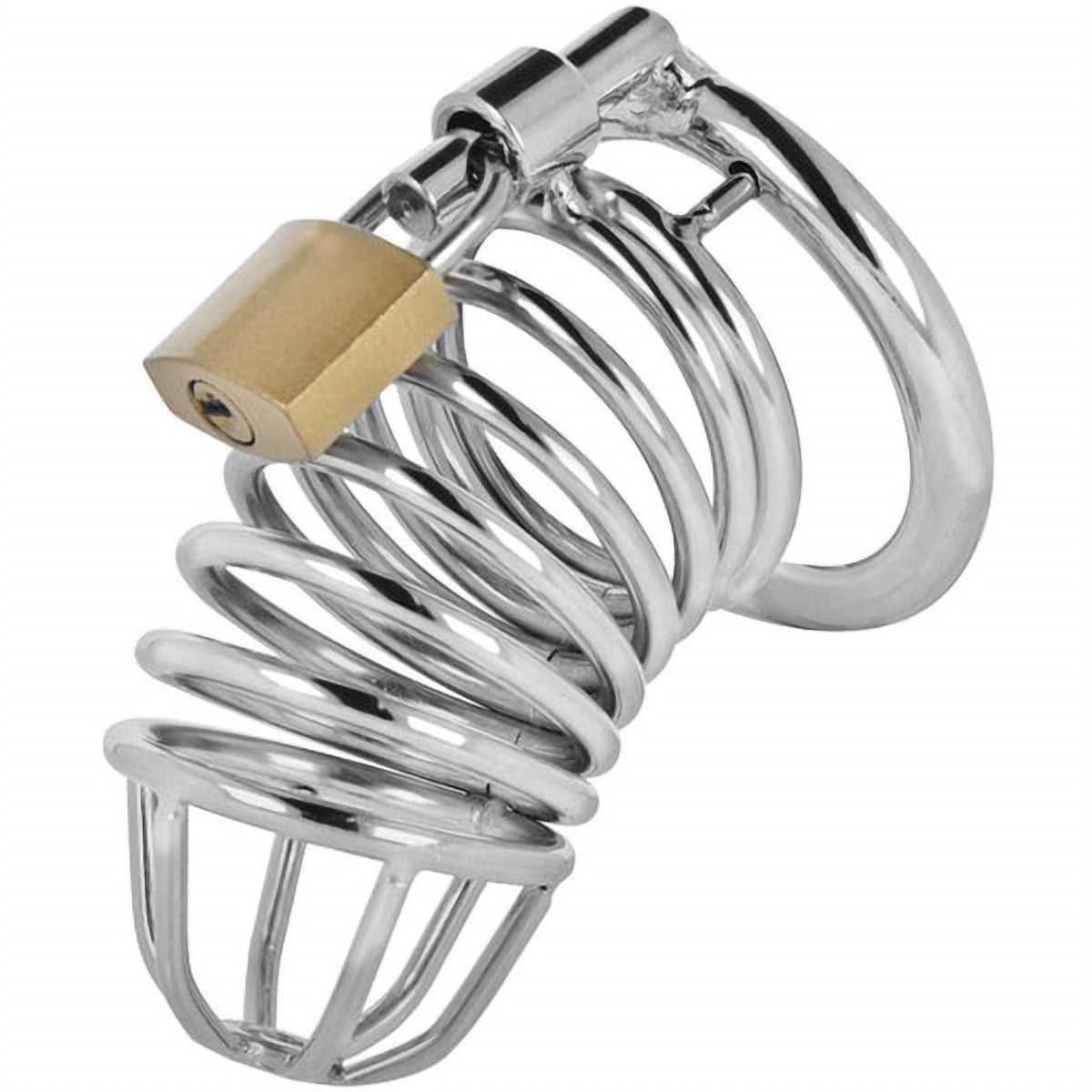 Addicted Toys Locked - Iron Cell, cage à pénis métal 75 mm - vue produit sur fond blanc