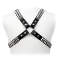 Leather Body Pyramides - harnais clouté en cuir noir