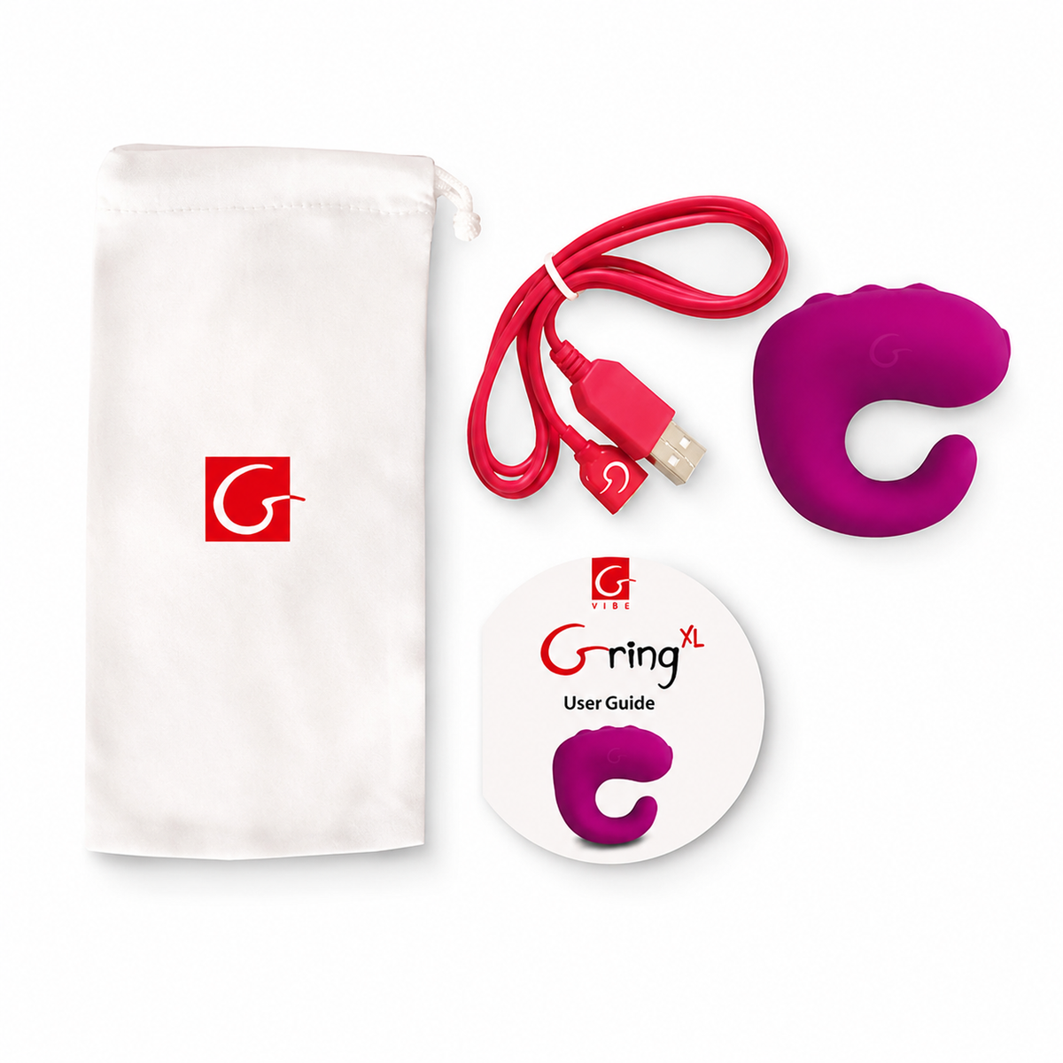 G-Vibe Gring XL framboise - Anneau vibrant et télécommande