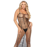 LEG AVENUE - ROBE MAXI EN FILET HORIZONTAL TAILLE UNIQUE LEG AVENUE DRESSES