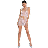 PASSION - FEMME BS090 BODYSTOCKING BLANC TAILLE UNIQUE PASSION WOMAN