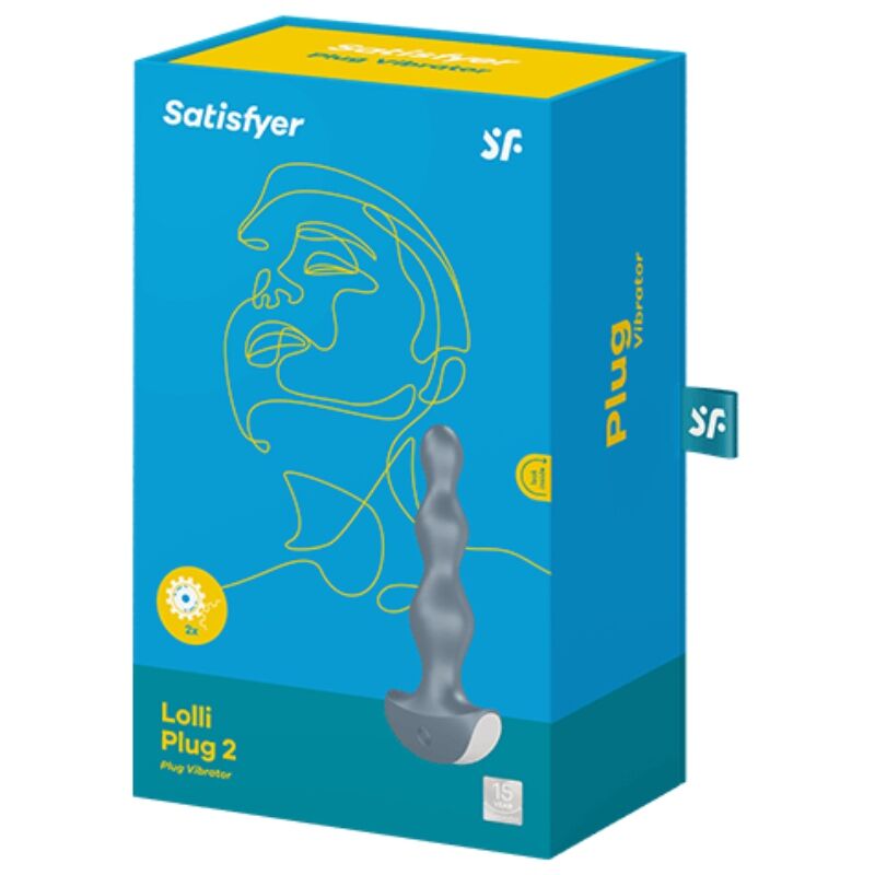 SATISFYER - VIBRATEUR LOLLI PLUG 2 PLUG  GRIS SATISFYER PLUGS