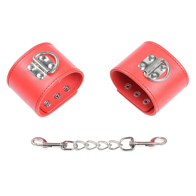 OHMAMA FETISH - MENOTTES ROUGES AVEC FERMETURE À PRESSION OHMAMA FETISH