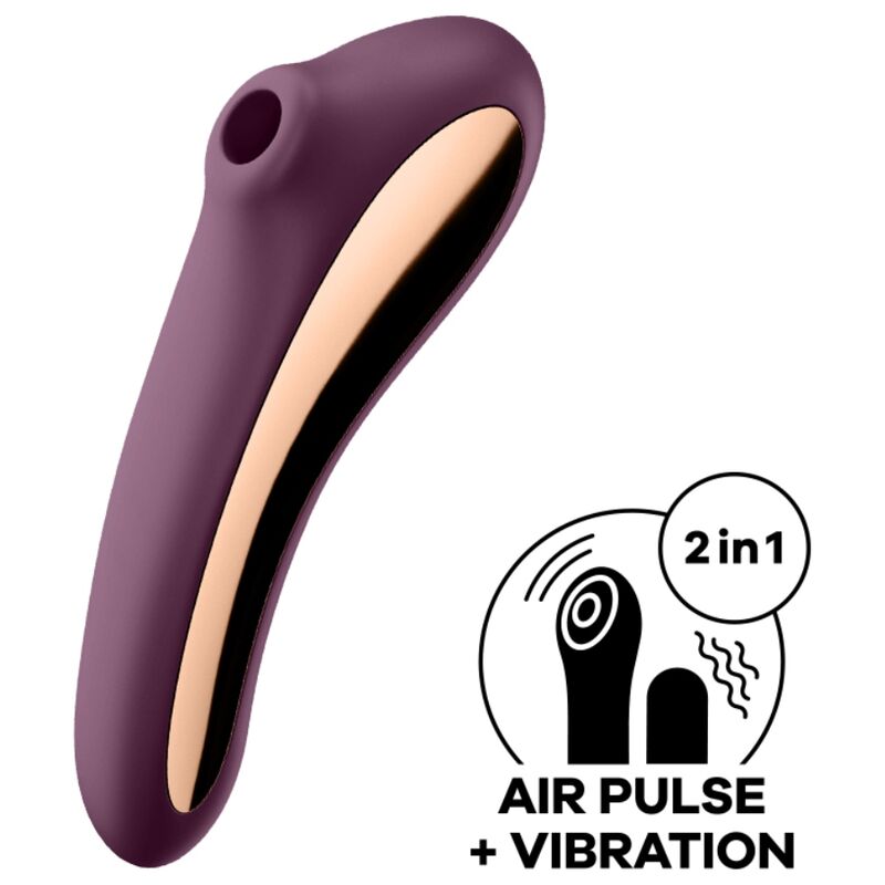 SATISFYER - VIBRATEUR DUAL KISS AIR PULSE VIN ROUGE SATISFYER AIR PULSE