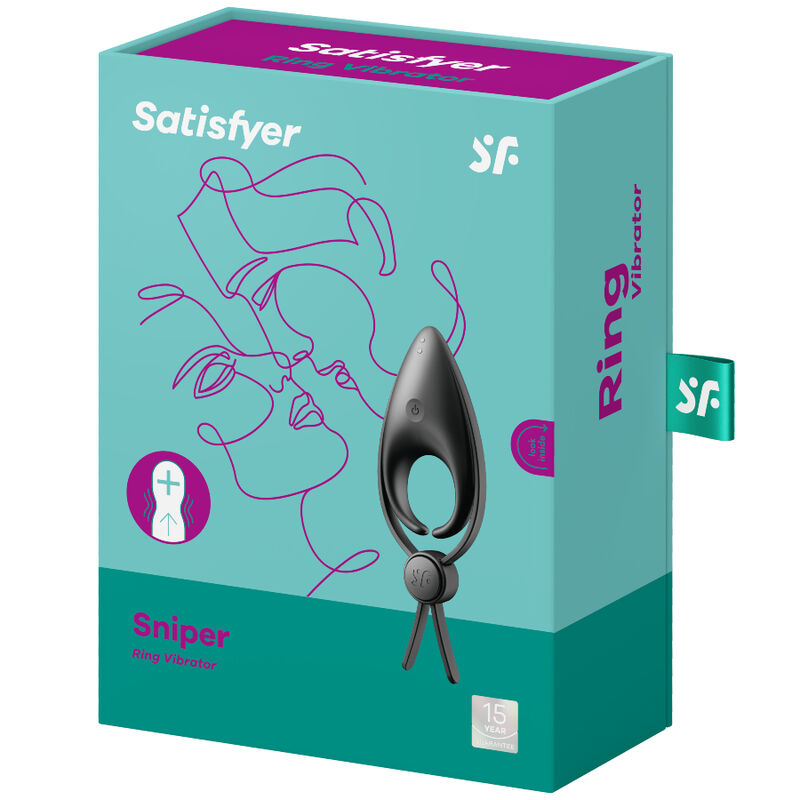 SATISFYER - VIBRATEUR  ANNEAU SNIPER NOIR SATISFYER RING