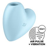 SATISFYER - CUTIE HEART STIMULATEUR ET VIBRATEUR DE PULSE D'AIR BLEU SATISFYER AIR PULSE