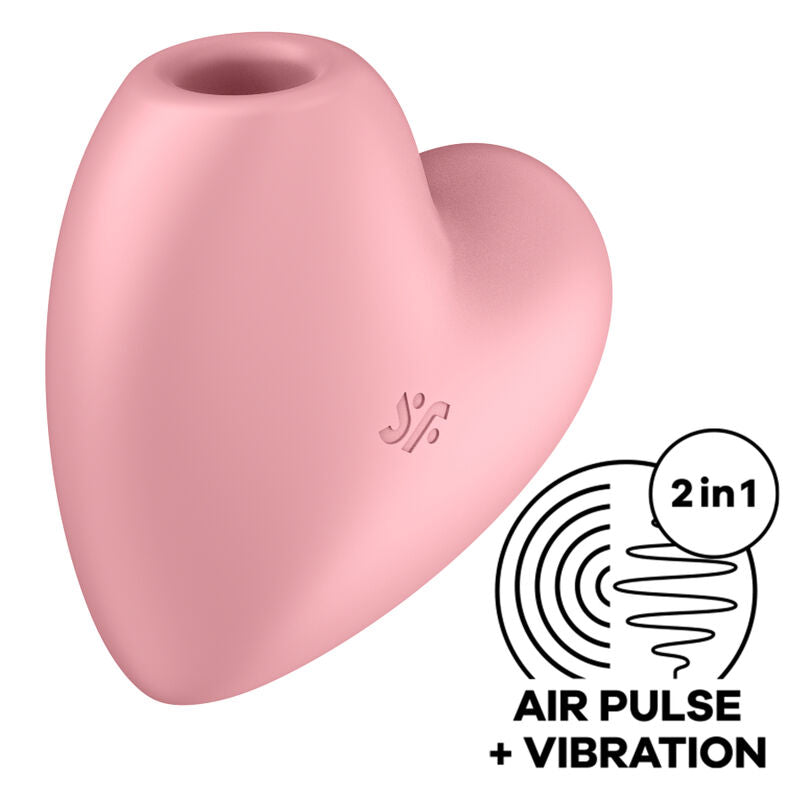 SATISFYER - CUTIE HEART STIMULATEUR ET VIBRATEUR DE PULSE D'AIR ROSE SATISFYER AIR PULSE