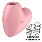SATISFYER - CUTIE HEART STIMULATEUR ET VIBRATEUR DE PULSE D'AIR ROSE SATISFYER AIR PULSE