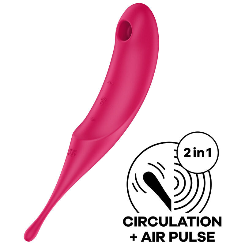SATISFYER - STIMULATEUR ET VIBRATEUR TWIRLING PRO AIR PULSE ROUGE SATISFYER AIR PULSE