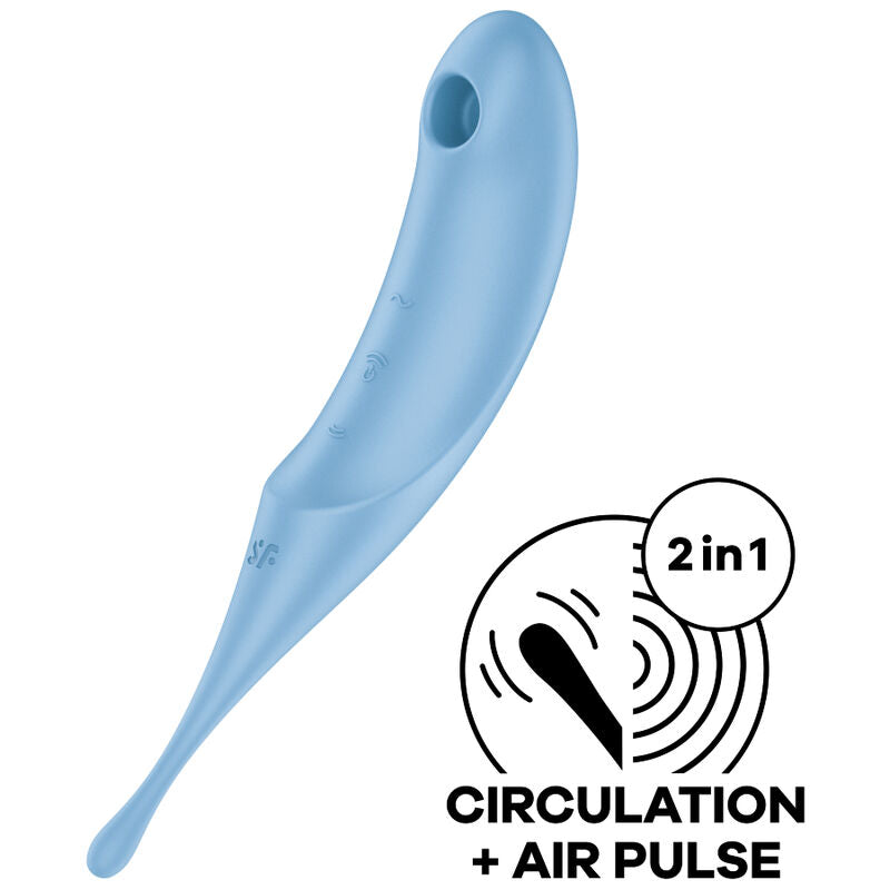SATISFYER - STIMULATEUR ET VIBRATEUR TWIRLING PRO AIR PULSE BLEU SATISFYER AIR PULSE