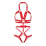 LEG AVENUE - KINK - HARNAIS CLOUTÉ O-RING TEDDY TAILLE M - ROUGE LEG AVENUE KINK
