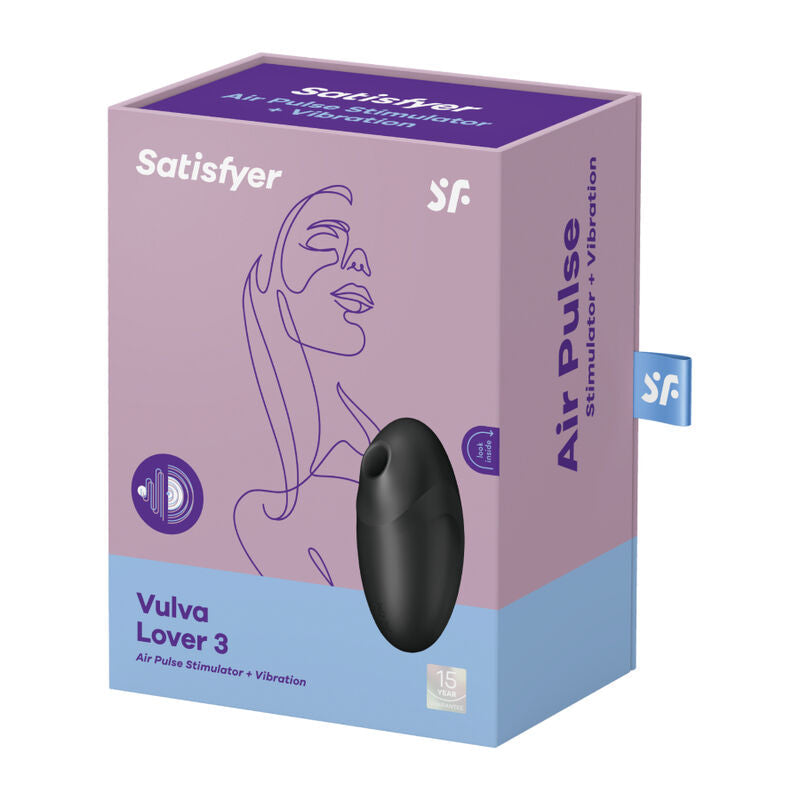 SATISFYER - STIMULATEUR ET VIBRATEUR VULVA LOVER 3 NOIR SATISFYER AIR PULSE