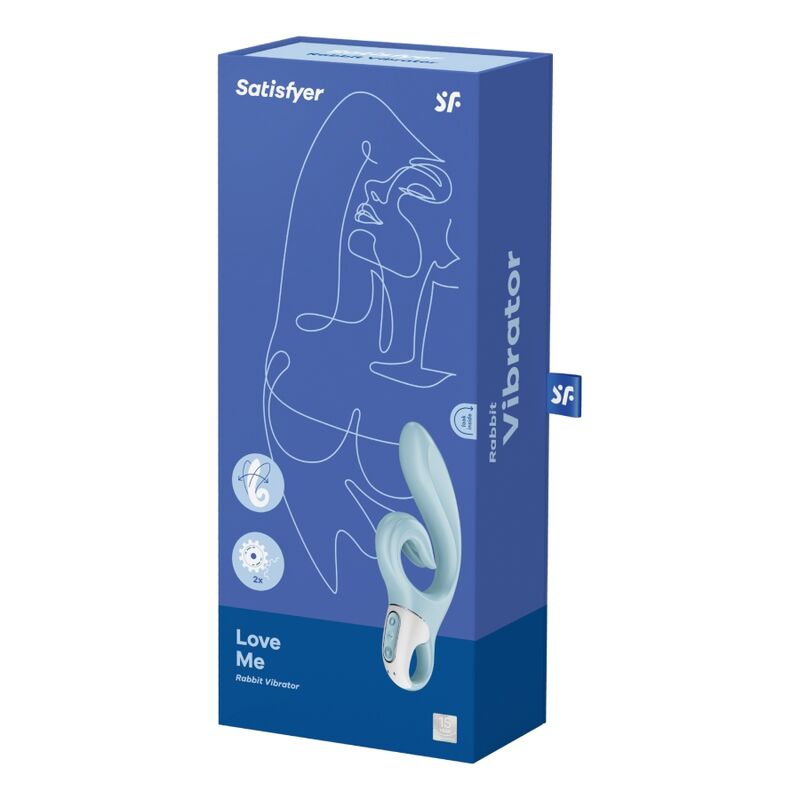 SATISFYER - LOVE ME RABBIT VIBRATION BLEU SATISFYER VIBRATOR