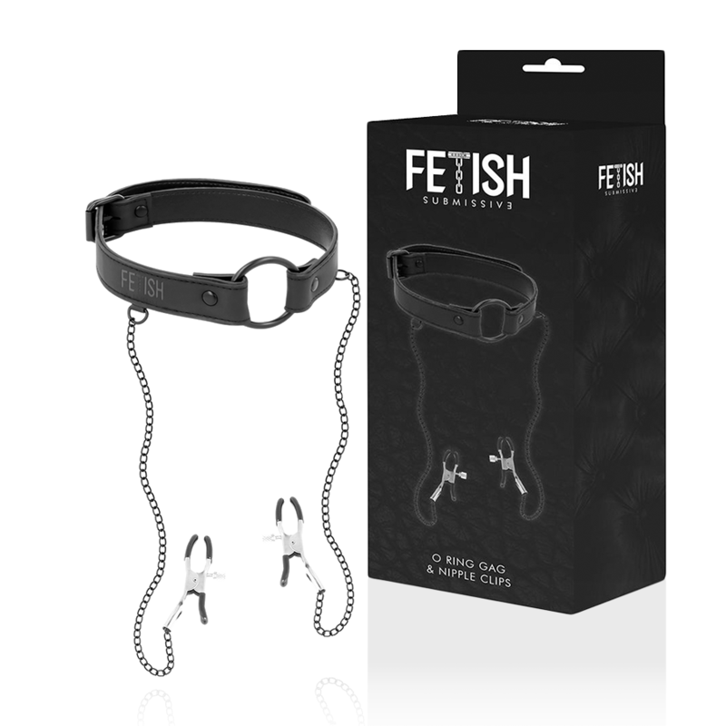 FETISH SUBMISSIVE - ANNEAU BILLON AVEC PINCES  TÉLÉMON FETISH SUBMISSIVE BONDAGE