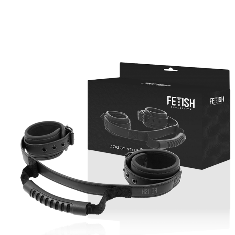 FETISH SUBMISSIVE - MENOTTES DOUBLURE NOPRÈNE AVEC POIGNÉE FETISH SUBMISSIVE BONDAGE
